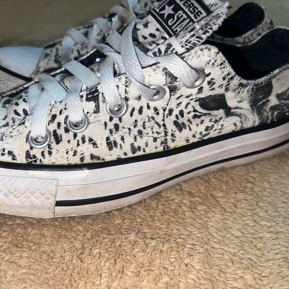 Converse Chuck Taylor Women Sz 5 Black White Cheetah Animal All Star‎ S03 - Picture 3 of 8